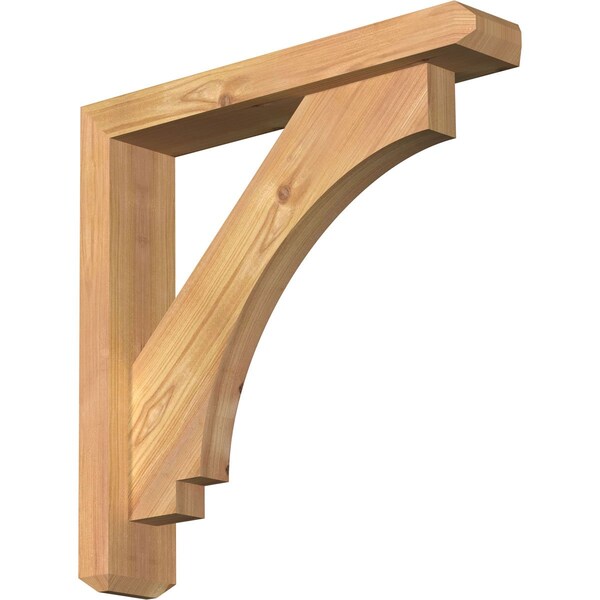 Ekena Millwork Imperial Craftsman Smooth Bracket w/ Offset Brace, Western Red Cedar, 3 1/2"W x 18"D x 18"H BKT0402X18X18IMP04SWR - main